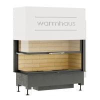 Топка WARMHAUS с левым угловым стеклом KANT L 100/57h (футеровка шамот)