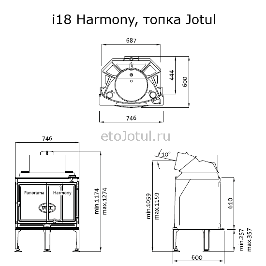 Топка камина Jotul I 18 HARMONY BBE