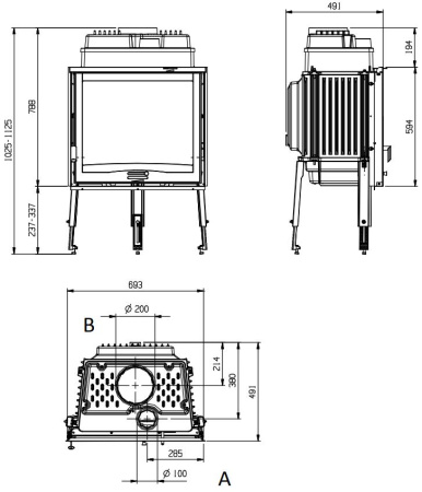 Топка камина La NORDICA Focolare 70 Piano