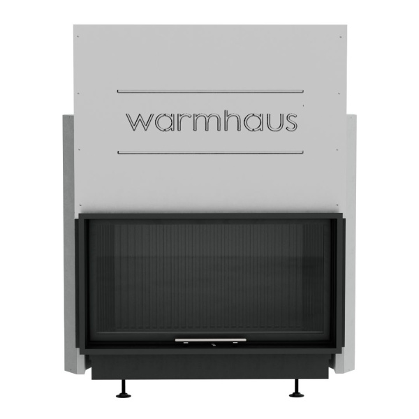 Топка WARMHAUS с прямым стеклом FLAT 100/57h (3D футеровка)