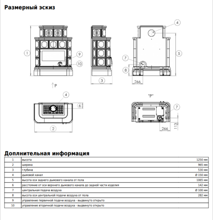 Изразцовая печь ABX Karelie (кафельный цоколь)