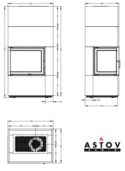 Печь камин APLIT П2С 700