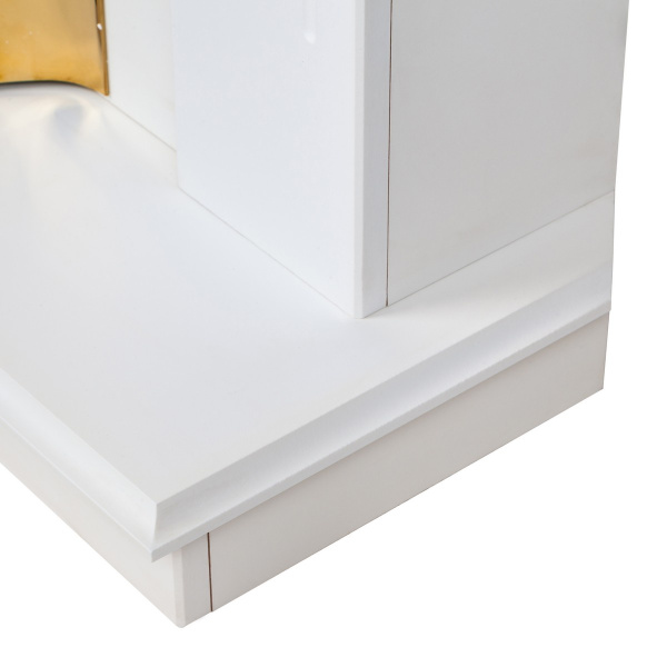  Dominica Corner DN белый матовый с очагом Fobos Lux Black