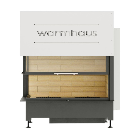 Топка WARMHAUS с левым угловым стеклом KANT L 100/57h (футеровка шамот)