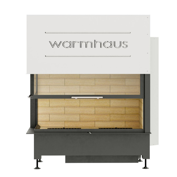 Топка WARMHAUS с левым угловым стеклом KANT L 100/57h (футеровка шамот)