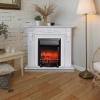  Dominica Corner DN белый матовый с очагом Fobos Lux Black