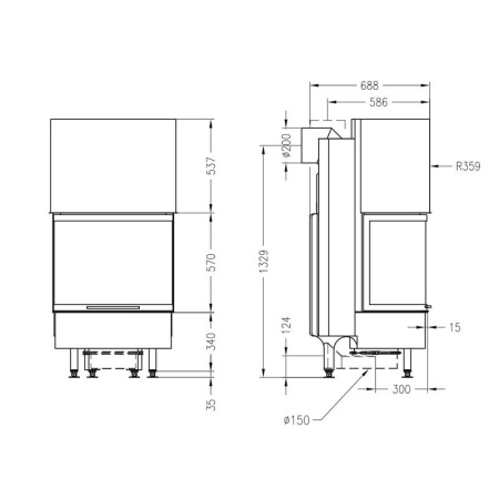 Топка камина SPARTHERM Speedy RDRh