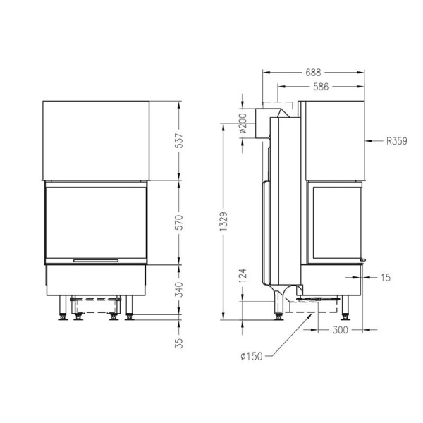 Топка камина SPARTHERM Speedy RDRh