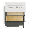 Топка WARMHAUS с правым угловым стеклом KANT R 100/57h (футеровка шамот)