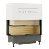 Топка WARMHAUS с левым угловым стеклом KANT L 100/57h (футеровка шамот)