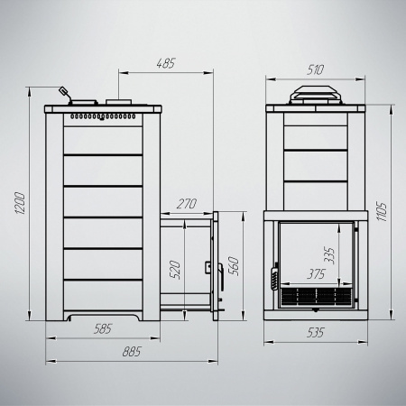 Печь для бани ВАРВАРА "Терма - Сказка"