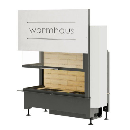 Топка WARMHAUS с левым угловым стеклом KANT L 100/57h (футеровка шамот)