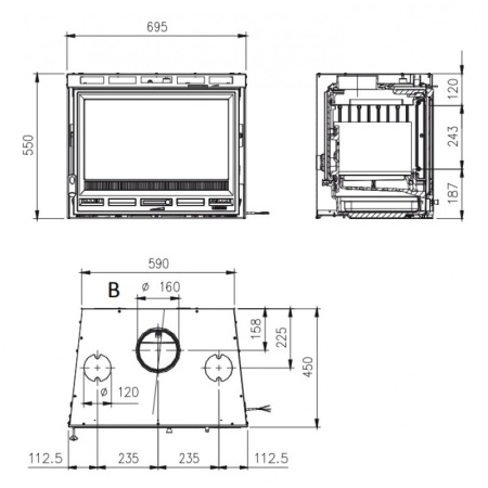 Топка камина La NORDICA Inserto 70 Ventilato