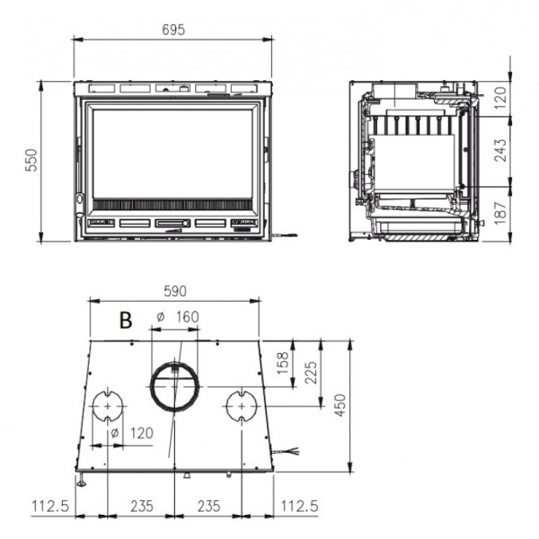 Топка камина La NORDICA Inserto 70 Ventilato