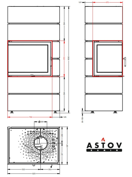 Печь камин ФЕРРО П2С 700 L/R