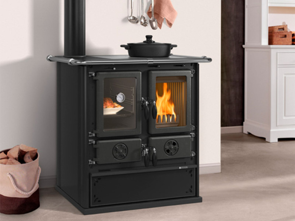 Печь отопительно-варочная La Nordica ROSETTA SINISTRA 16 STEEL NERO ANTRACITE (черный)