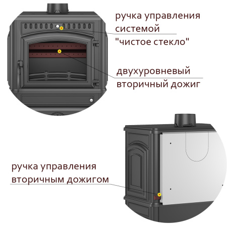 Печь камин ВЕЗУВИЙ LV-12 "Антрацит"