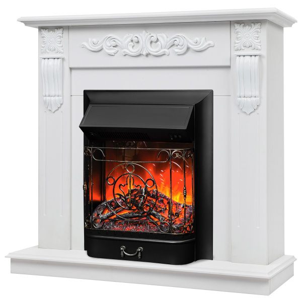  Dominica DN белый матовый с очагом Majestic Lux Black