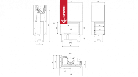 Топка VNL/810/410 Black угловое стекло слева, гильотина