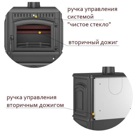 Печь камин ВЕЗУВИЙ LV-12 S "Антрацит"