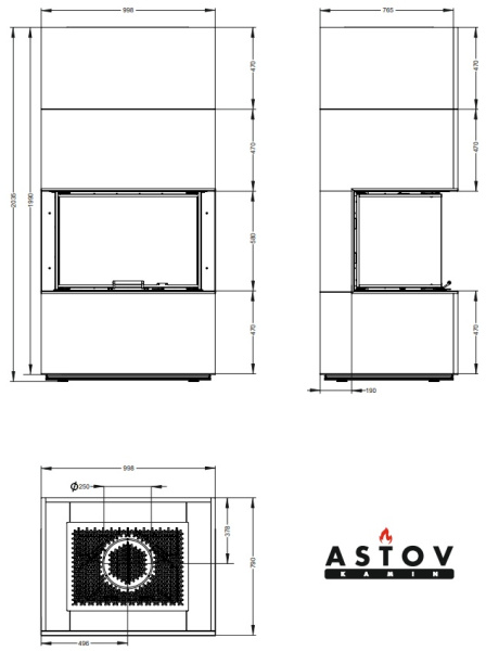 Печь камин ASTOV APLIT П3С 8457