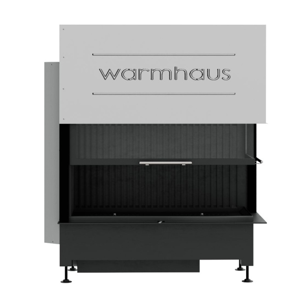 Топка WARMHAUS с правым угловым стеклом KANT R 100/57h (3D футеровка)